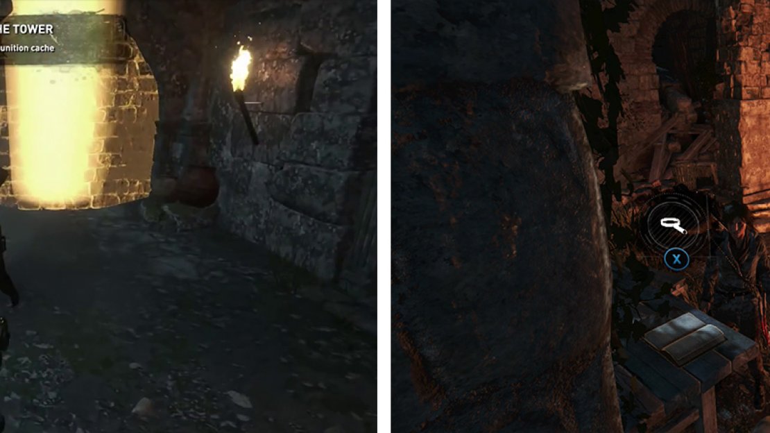With Survival Instinct you’ll be able to see objective markers (left). Base Camps (right) can be used to fast travel between locations.