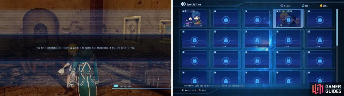 Completing the quests you get from Welch will always net you a specialty skill used for Item Creation.