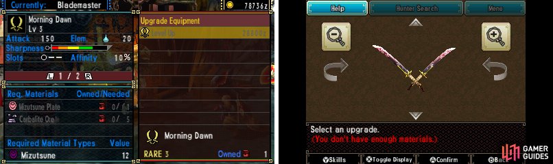 Leveling up a weapon