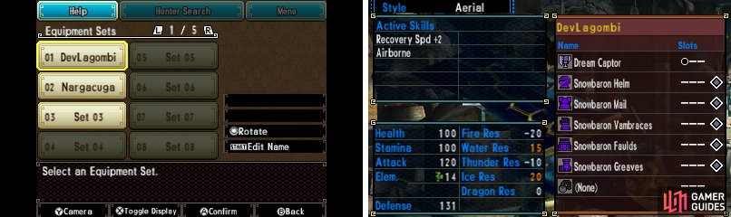 You can register Equipment Sets in your house, too!