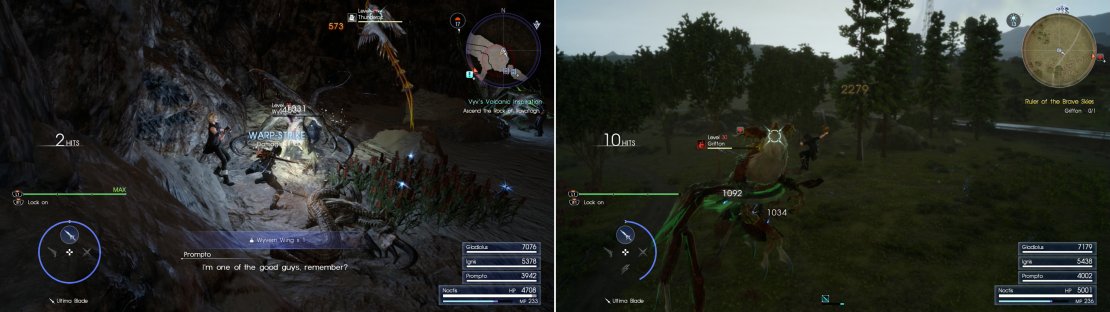 Sania&rsquo;s later missions task you with acquiring monster bits, like a Wyvern Wing (left) and a Griffon Feather (right).