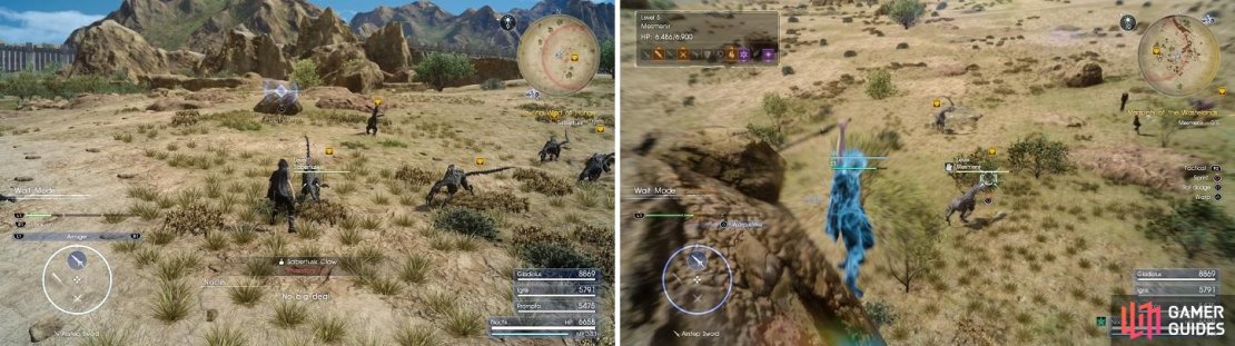 The first few hunts can get you used to the battle system (left). Don&rsquo;t forget to use the environment to your advantage (right).