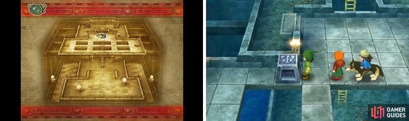 You need to push the stones down specific holes in order to break the two orbs which hold the High Priestess hostage.