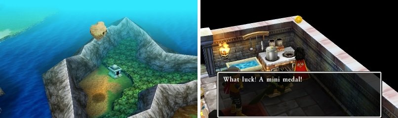 The location of the Gnostic&rsquo;s place on the map (left). Grab the hidden Mini Medal from the oven (right).