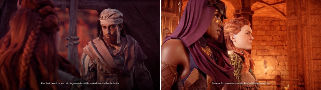 Grab Healer&rsquo;s Oath outside of Sunfall (left), with Traitor&rsquo;s Bounty automatically starting inside of the city (right).
