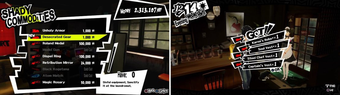 Tanaka sells some of the best armor in December, but you&rsquo;ll have to get it washed.