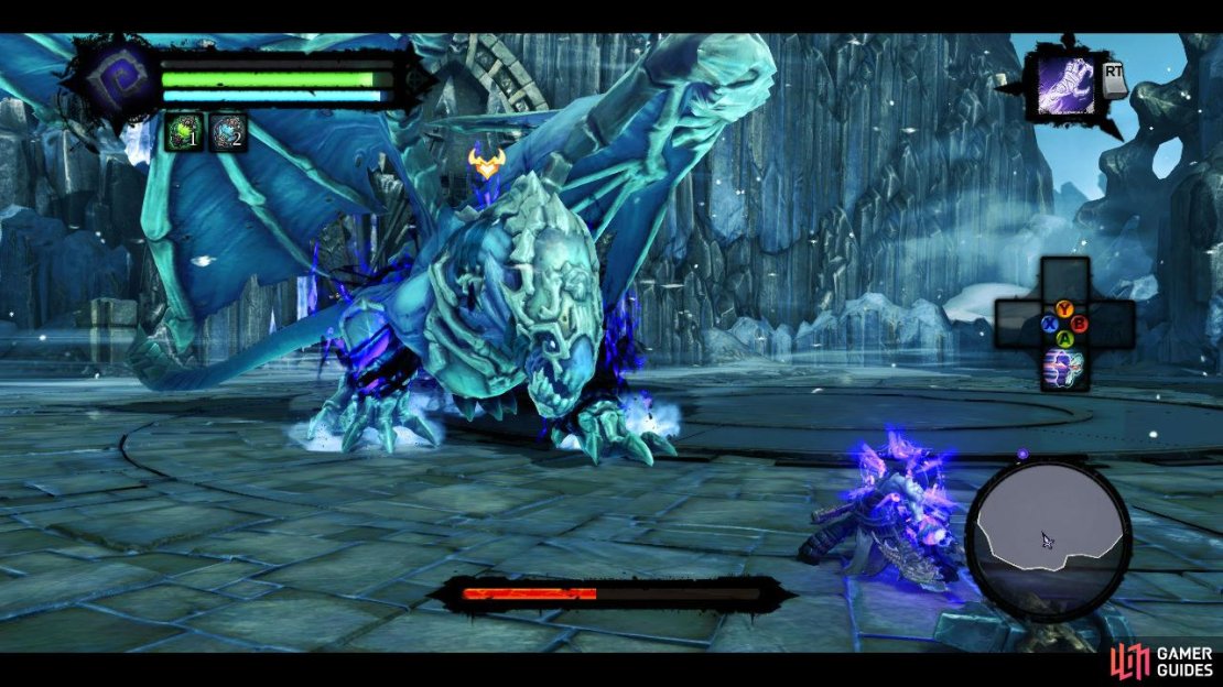 This boss can be a real pain to take down (unless you&rsquo;re a really decent level), so when you nip in to attack his face on the ground, make sure you only go for one or two attacks before immediately dodging backwards out of its reach.