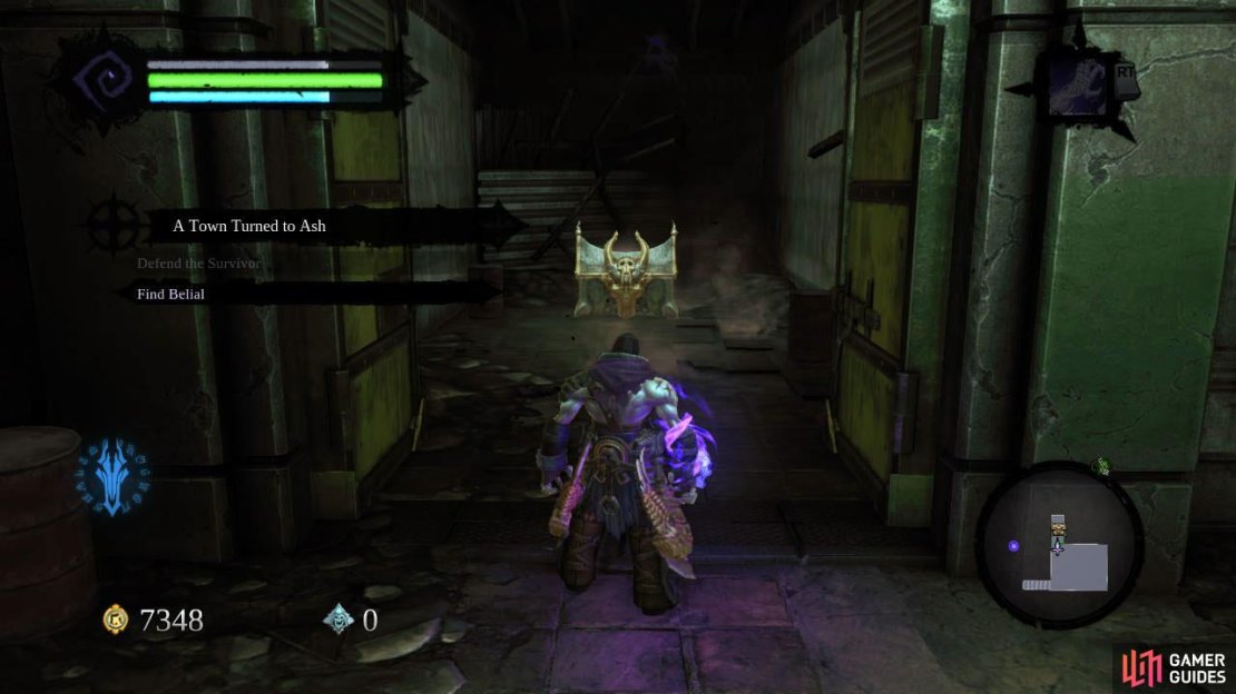 After polishing off the Warmaster, enter the door in the room here for a chest containing a legendary item &ndash; Ice Reaver, before climbing back up the stairs to the street. Once outside, enter the door to the right, just below where we dropped down from the upper road previously to return back inside. Make your way all the way back to the underground.