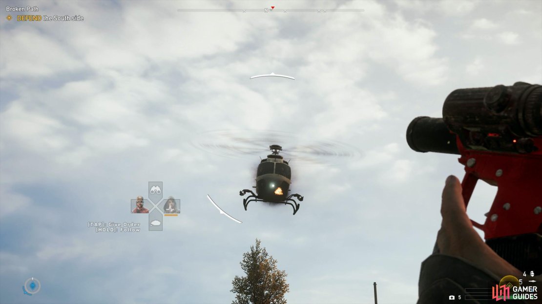 If you have trouble shooting the choppers down, use an RPG with tracking capabilities.