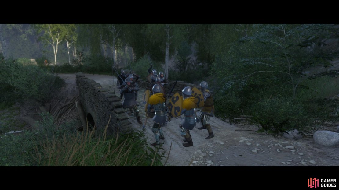 Once you have successfully executed the ambush, go to the bridge to aid Sir Robard and his men.