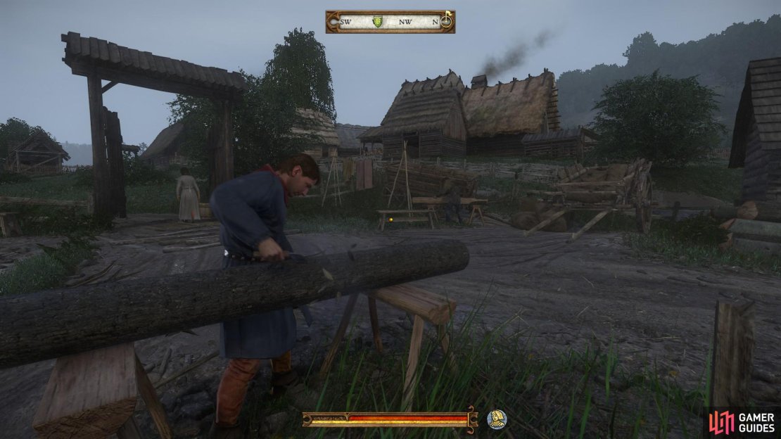 You can find Matthew and Fritz working in the courtyard of the mill.