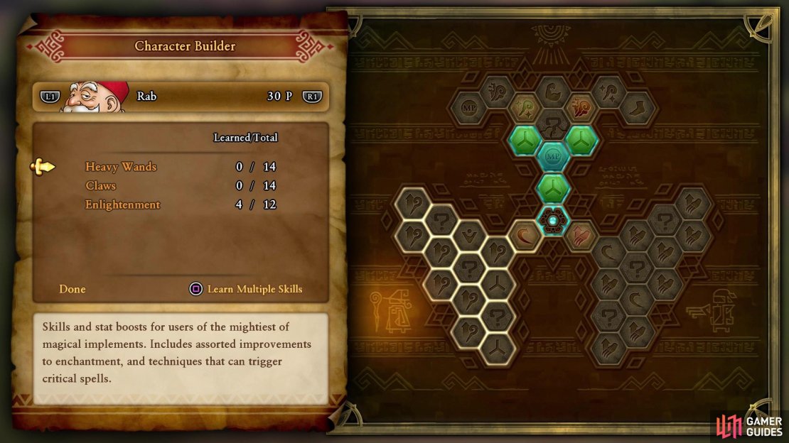 Rab&rsquo;s initial skill trees