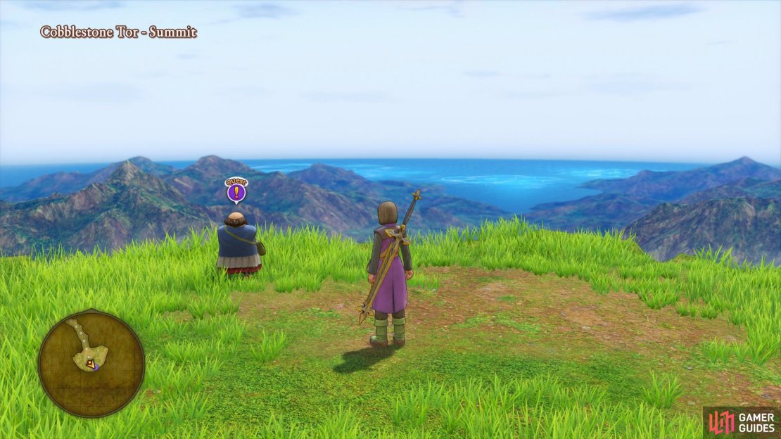 You&rsquo;ll find a Quest giver at the top of the mountain.