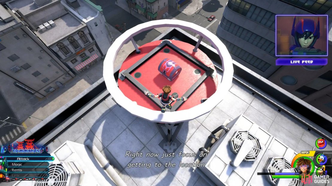 Look for a helipad.