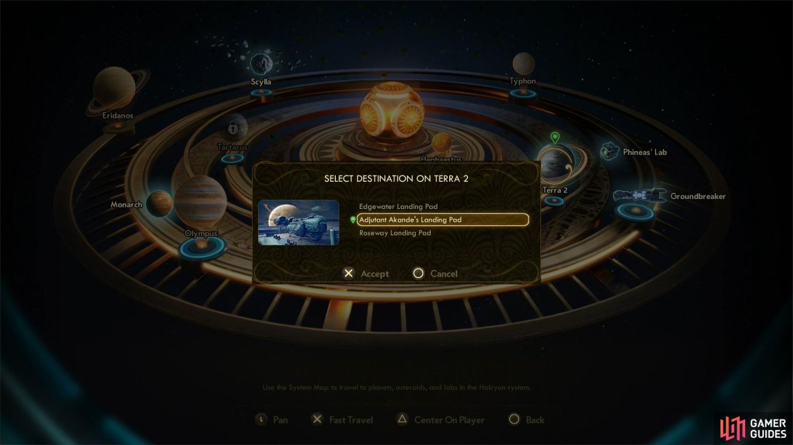 Travel to Adjutant Akande&rsquo;s Landing Pad on Terra 2