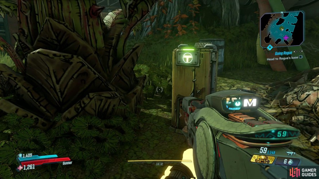 Along the northern path, you&rsquo;ll spot a Typhon Log as you make your way west.