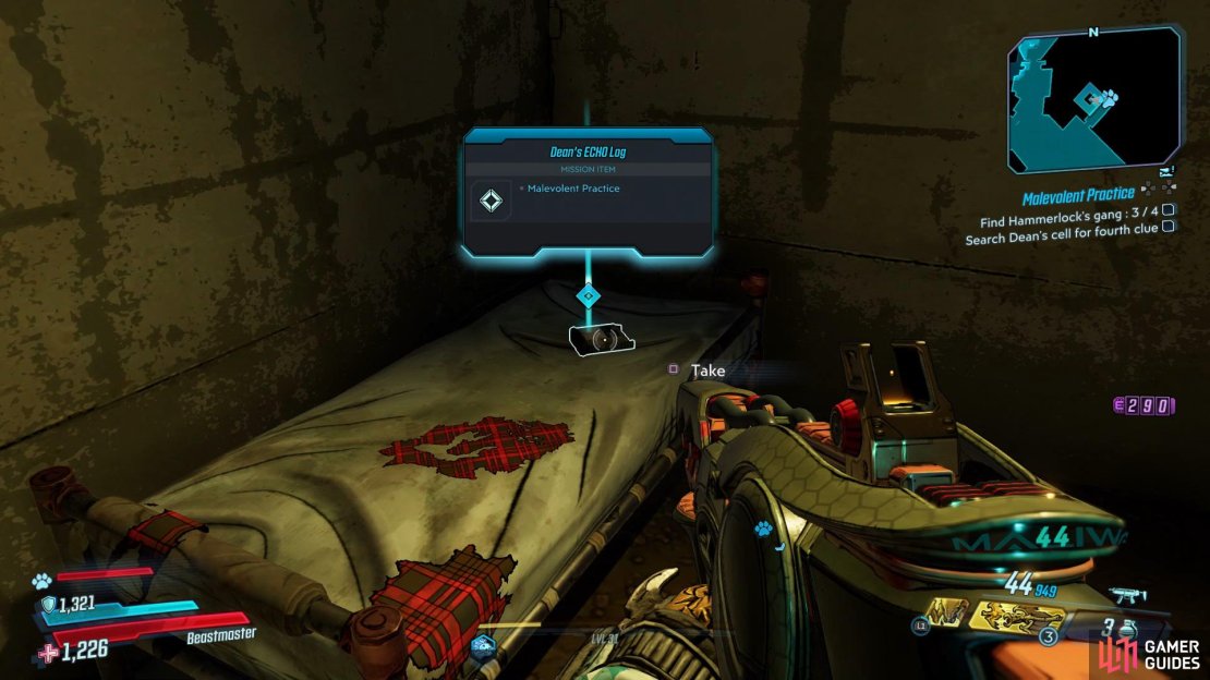 Head into Dean&rsquo;s room and collect his ECHO Log from his bed.