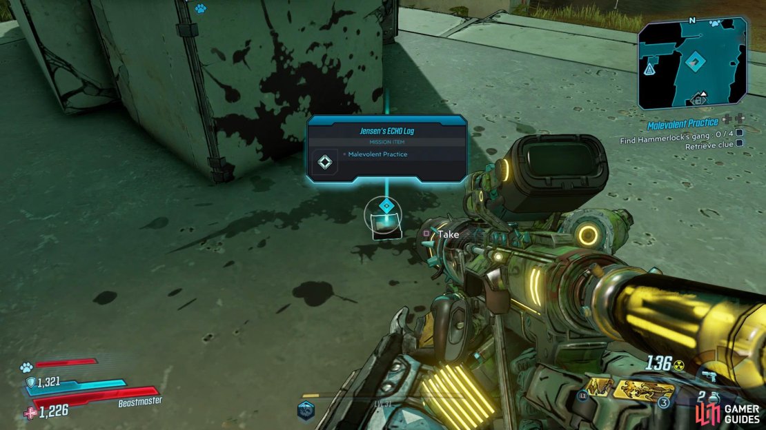 Collect Jensen&rsquo;s ECHO Log from the floor near the start of the zone.