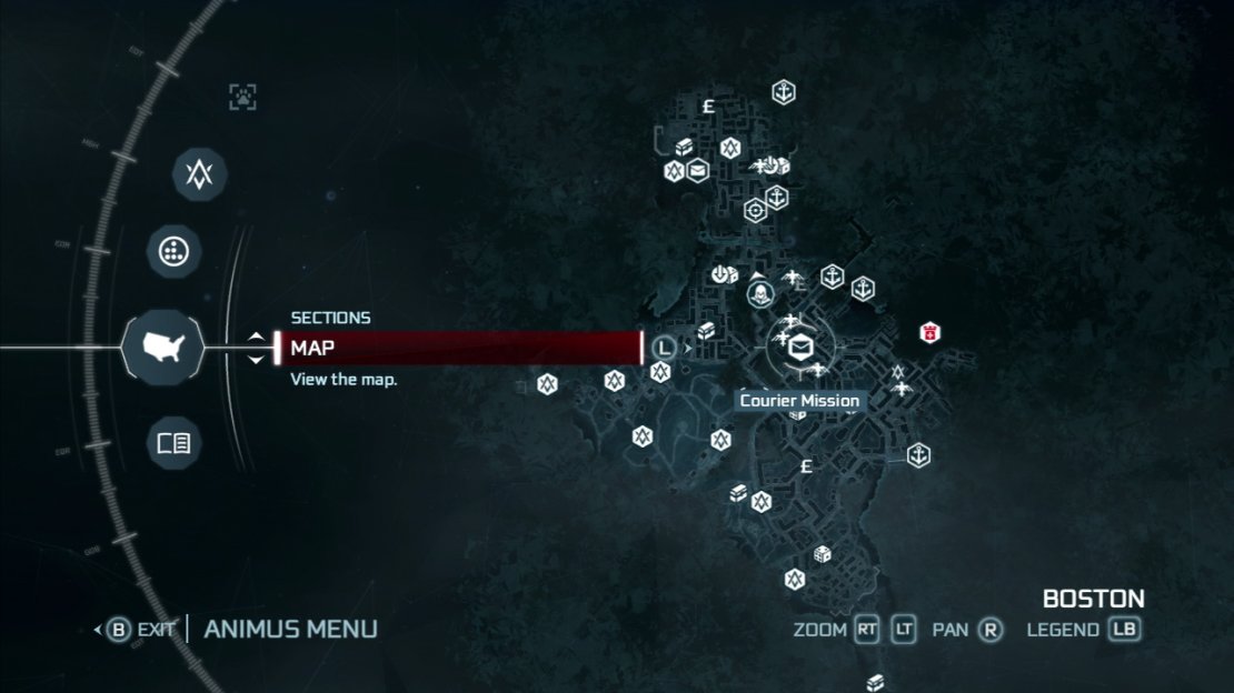 The starting icon for courier missions is a black icon with a white letter, while the objectives for courier missions is a white icon with a black letter on it.