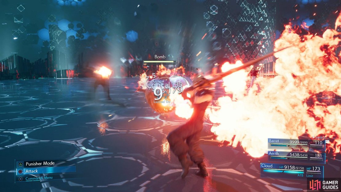 Attack the Bomb while it’s flames are present.