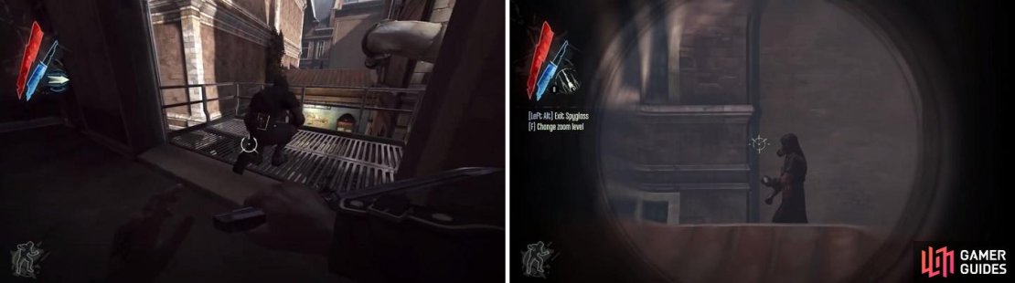 Be careful of the alley right outside of the distillery, as there are Assassins lurking about. You&rsquo;ll have to stick to the rooftops to avoid being spotted by them.