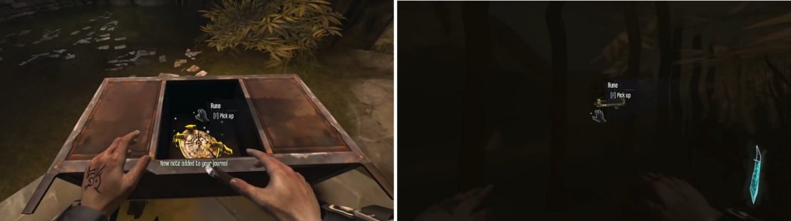 The two Runes underneath the Hounds Pit with the Weepers are easy to find. One&rsquo;s inside of the desk by the one Weeper (left) and the other&rsquo;s behind the large metal bar gate underwater (right).