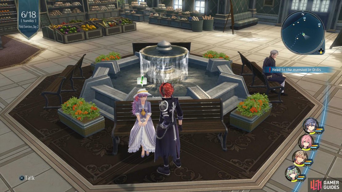 Speak with Ferris at the Riviera Court to begin this Quest.