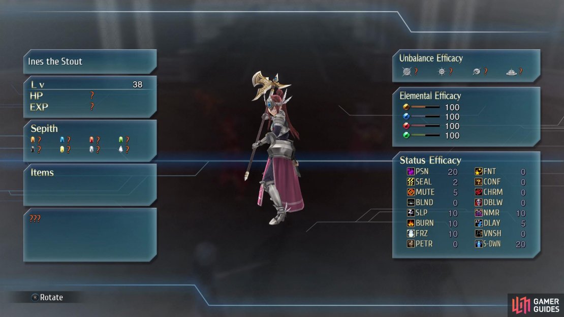 Take a look at the bosses stats by pressing Square on them 