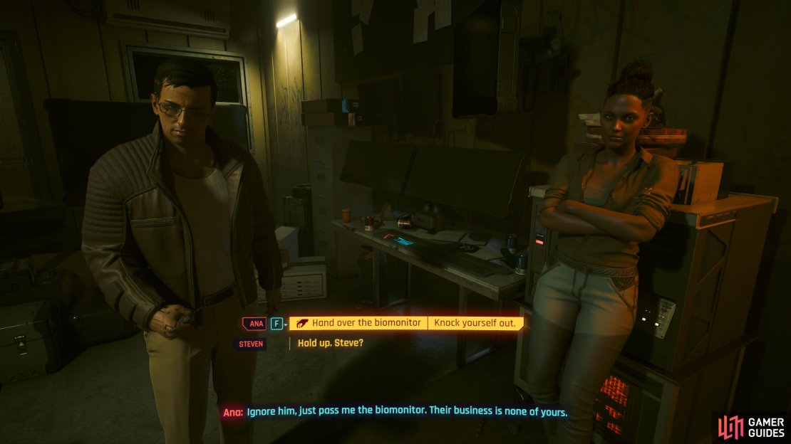Giving the biomonitor to Ana will yield a larger amount of credits, but it shouldn&rsquo;t be enough to make you change your opinion on the matter.