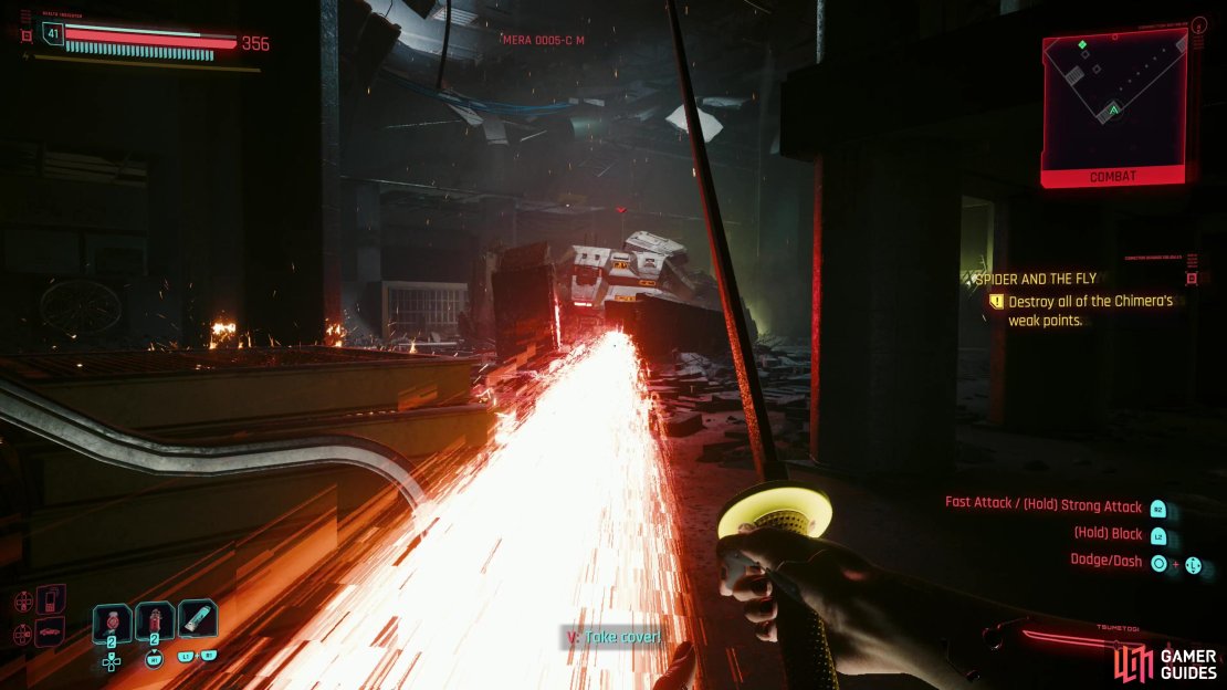 The Chimera&rsquo;s Beam Sweep attack deals heavy damage, but you can dash through or take cover to avoid it.