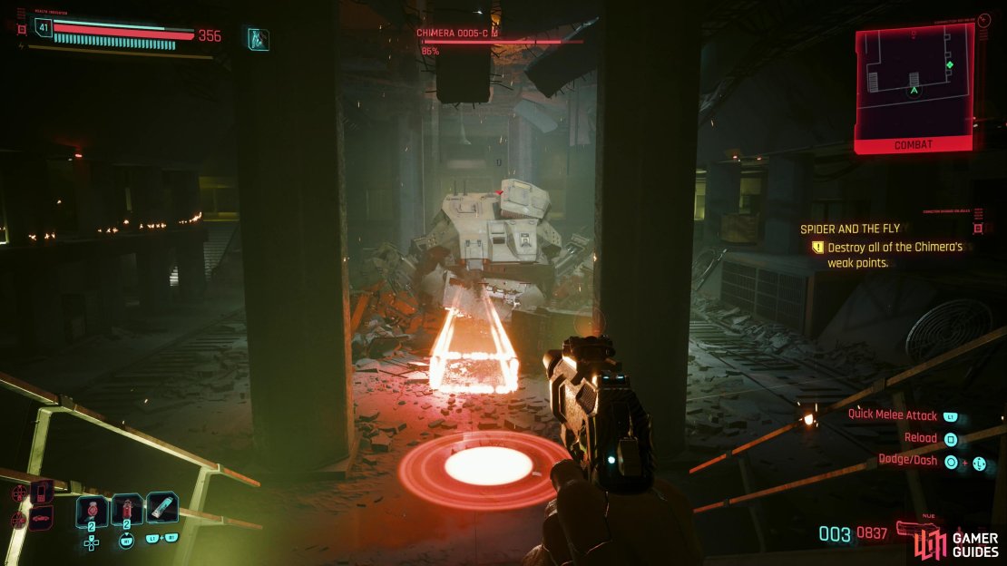 The Chimera&rsquo;s main cannon isn&rsquo;t just for show, but it&rsquo;s not exactly worrying, either, shooting shells that you have ample opportunity to dodge and only deal moderate damage.