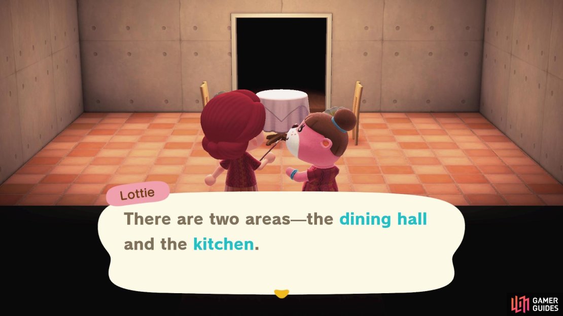 You’ll have two rooms to decorate - a kitchen and a dining hall.