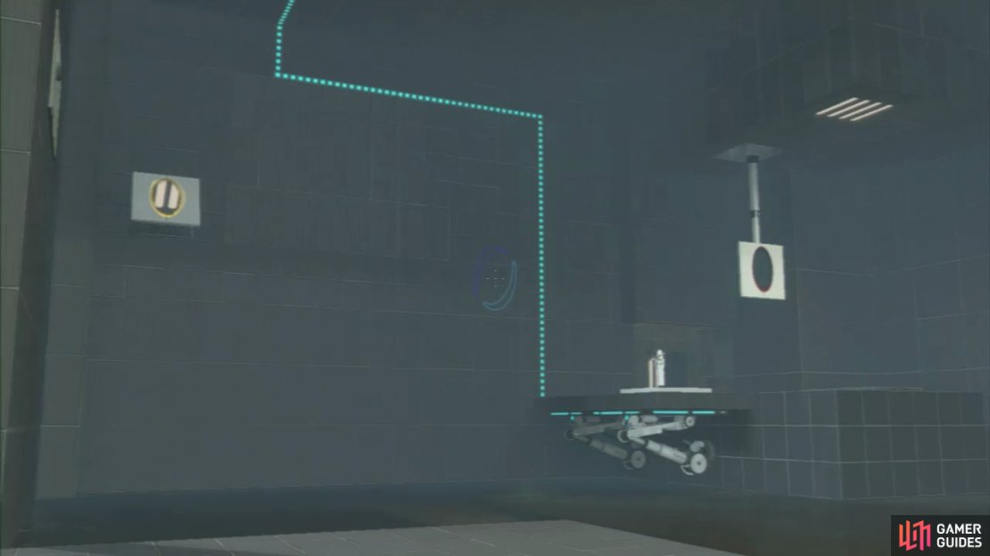 Player 1: Run over the Arial Faith Plate and you&rsquo;ll land near the door at the other side of the room.