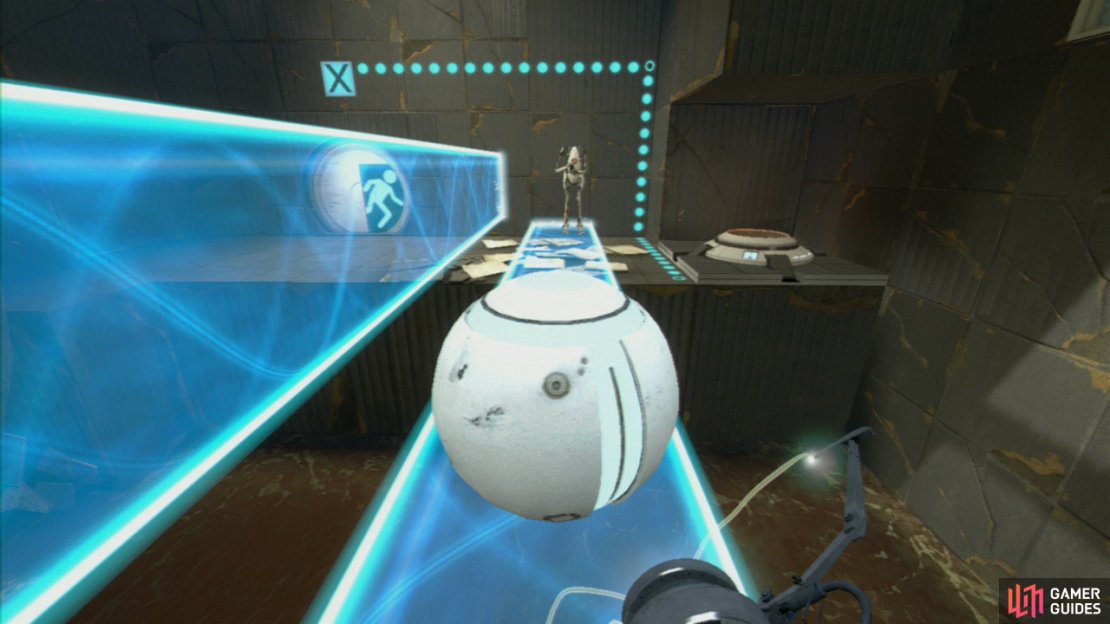 Player 1: It&rsquo;s now a simple matter of carrying the ball over the water, dropping it in its designated home and leaving with player 2 by the - now very familiar - exit!