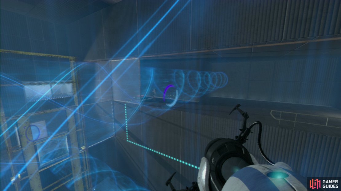 Player 1: Now for the cheeky shenanigans&hellip; step into the first portal you created on the wall and you&rsquo;ll reappear as you float downwards (although you&rsquo;ll swear you&rsquo;re travel upwards) towards the start of the excursion funnel itself. Ask player 2 to step off the switch now, causing you to raise upwards. Now simply look for the horizontal funnel leading to the exit, step across into this and make your way to the next test chamber!