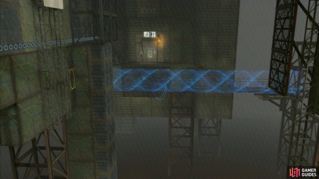 Player 1: It&rsquo;s now your turn to jump off of the ledge and across the platforms below. Once you land in the excursion funnel, jump out onto the walkway and then join player 2 by the exit.
