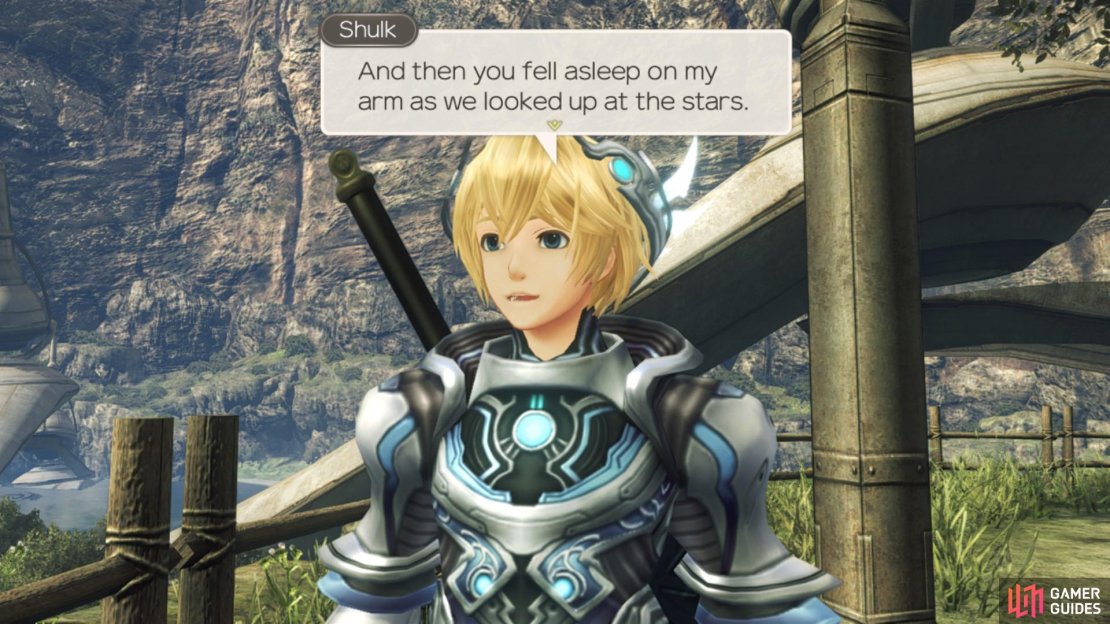 Shulk and Fiora reminisce on the past.