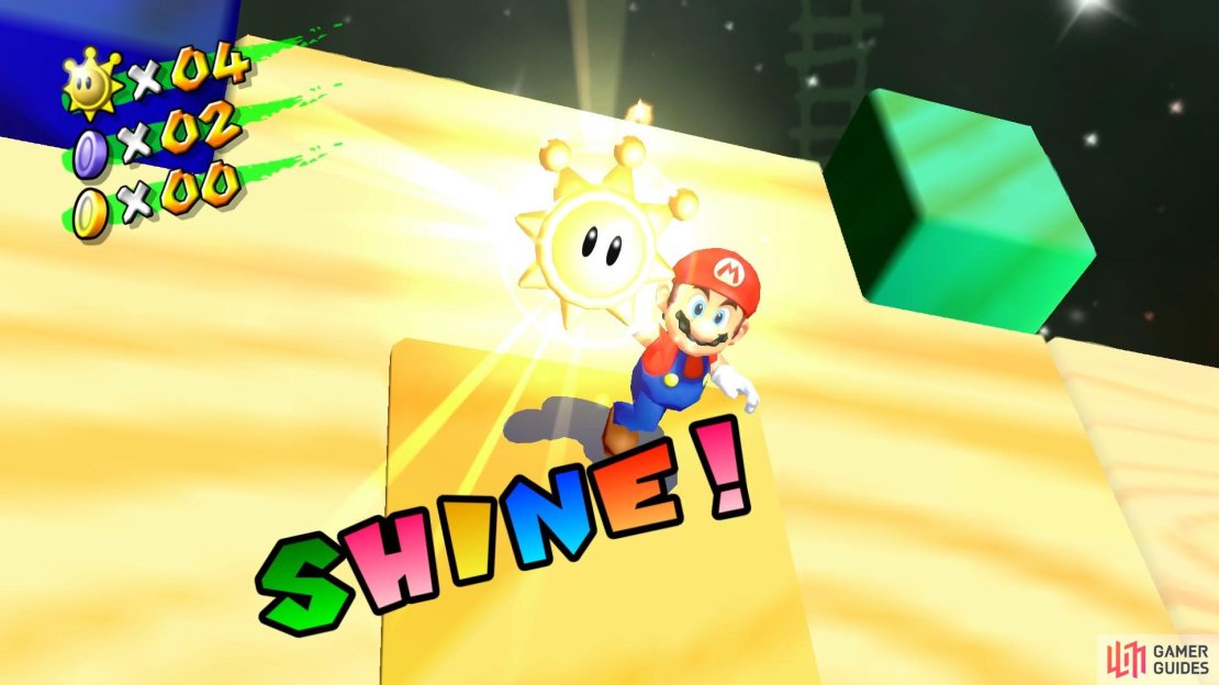 When you make it to the end of the obstacle course, you&rsquo;ll be able to grab the Shine Sprite.