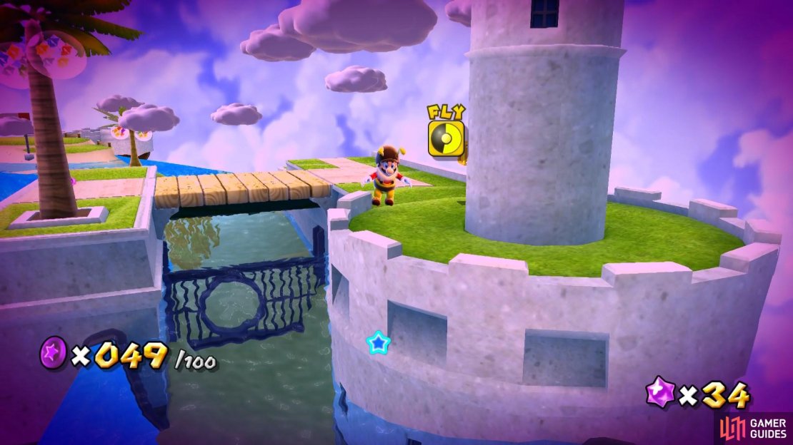 If you drop into the water, you&rsquo;ll need to grab another Bee Mushroom!