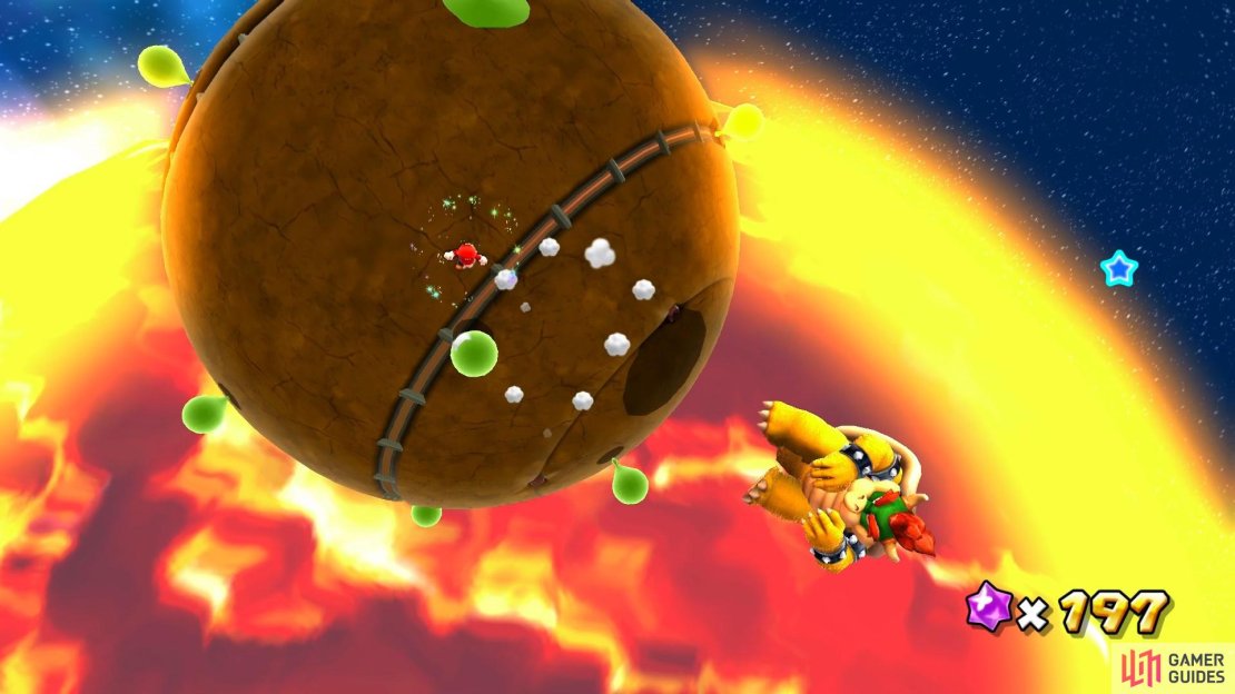 You&rsquo;ll need to use the green sprouts to knock Bowser&rsquo;s spinning spiky shell.