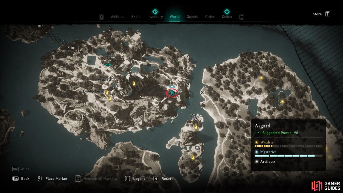 The location of the wealth in the cave beneath Ymir’s Altar.