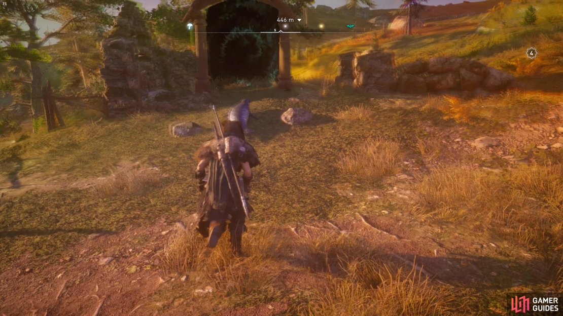 Follow the seal and run through the gates that he heads towards.