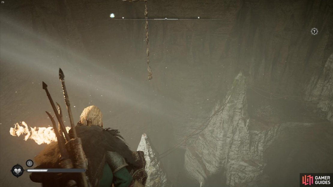 When you reach the highest rope, you&rsquo;ll be able to jump over and grab the hanging key.