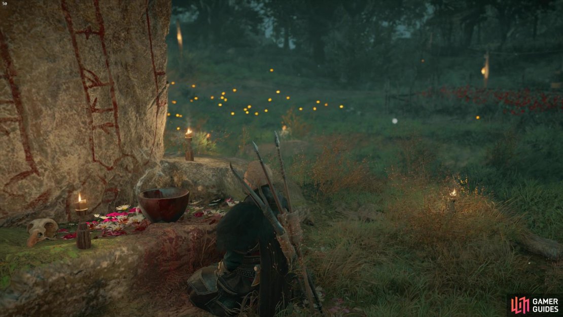 Offer 50 Iron to the Offering Altar to complete the mystery.