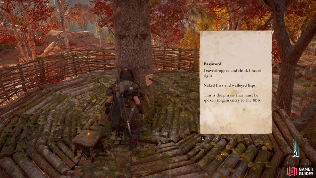 You can find the password you need pinned to the tree above the crow’s nest.