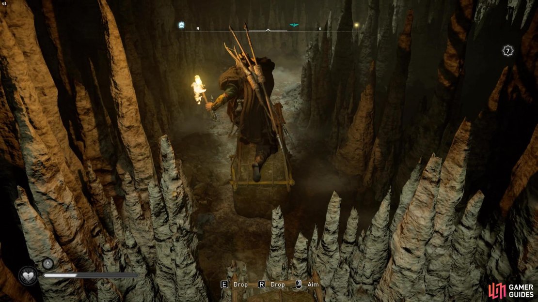 You&rsquo;ll need to use the moveable rock objects to jump over the stalagmite barricades