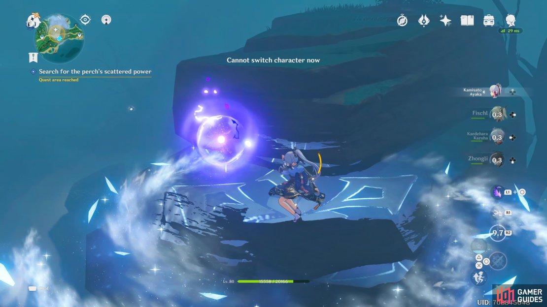 One of the orbs will be on top of the mountain.