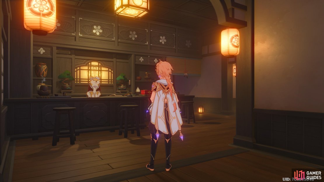 Is the owner of the Komore Teahouse a dog? Is the dog talking??