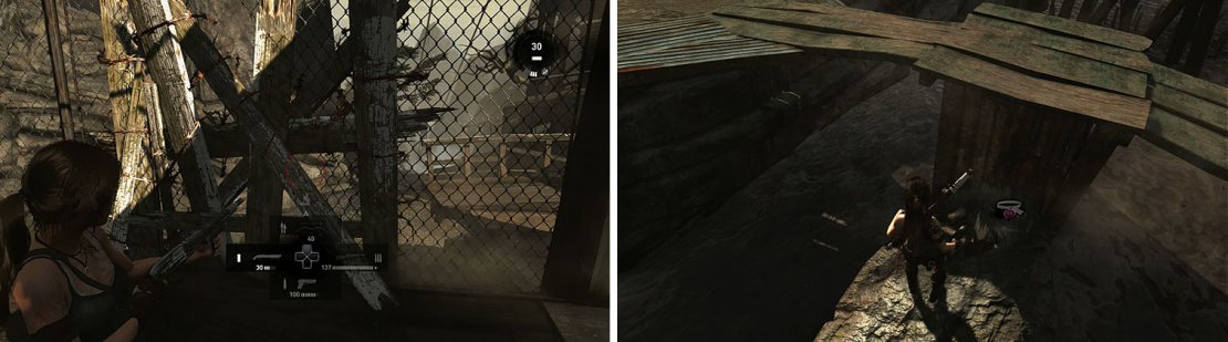 Break through the barricade to a new area, where you can find a GPS Cache.