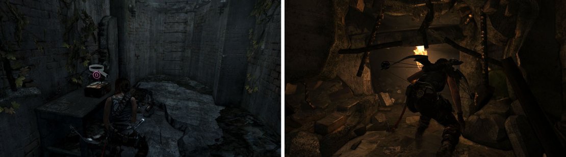 Enter the bunker to collect multiple items and reach the tunnel to the hidden tomb.